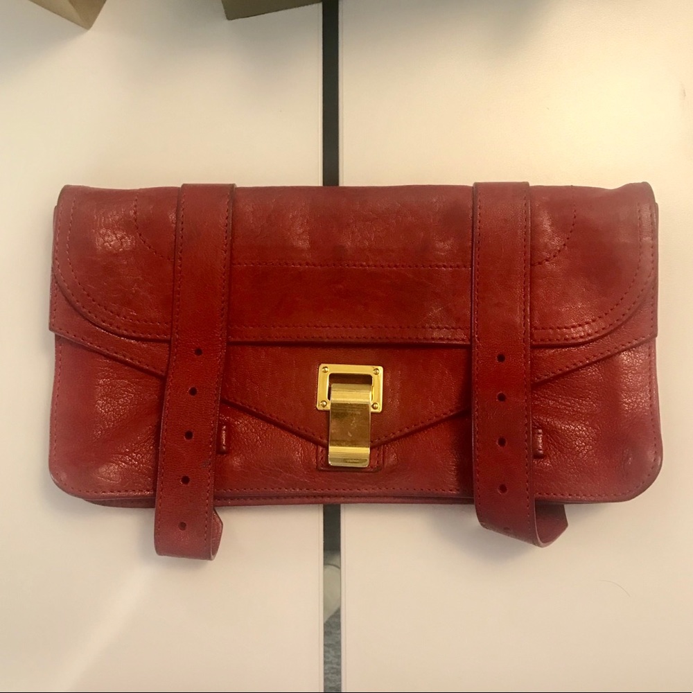 Red leather Proenza Schouler PS1 clutch
